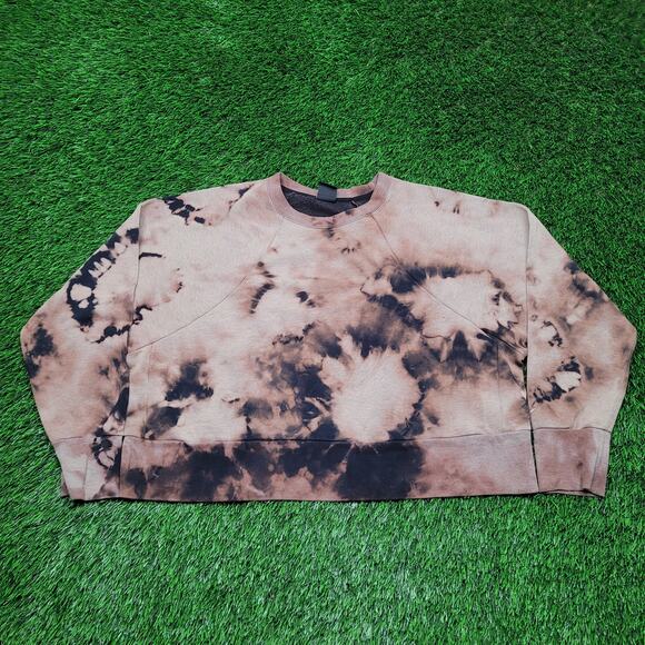 Custom Bleach Dye Nike Dri-FIT Cropped Sweatshirt Womens Oversized L/XL Boxy Fit - Picture 1 of 11